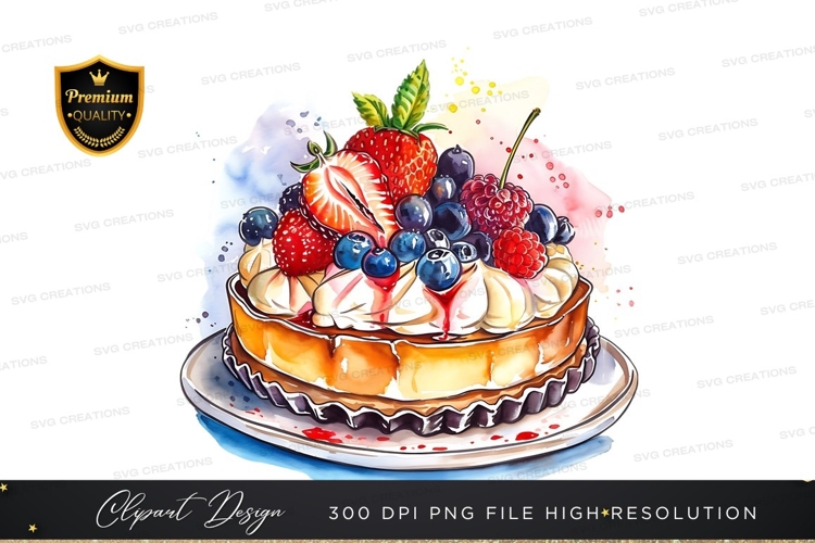 Delicious fruit tart clipart png