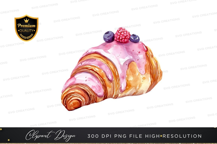 Delicious strawberry croissant