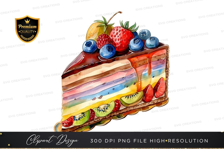 Delicious rainbow cake slice