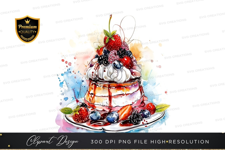 Delicious multi-layered cake with berries