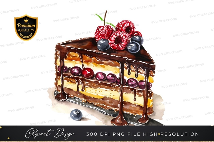 Delicious chocolate cake with berries