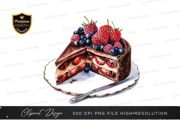 Delicious chocolate berry cake example image 1