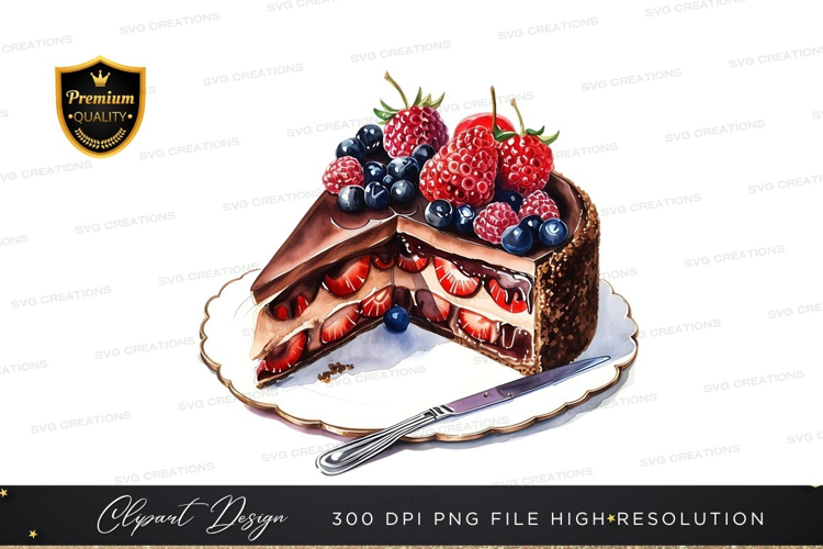 Delicious chocolate berry cake