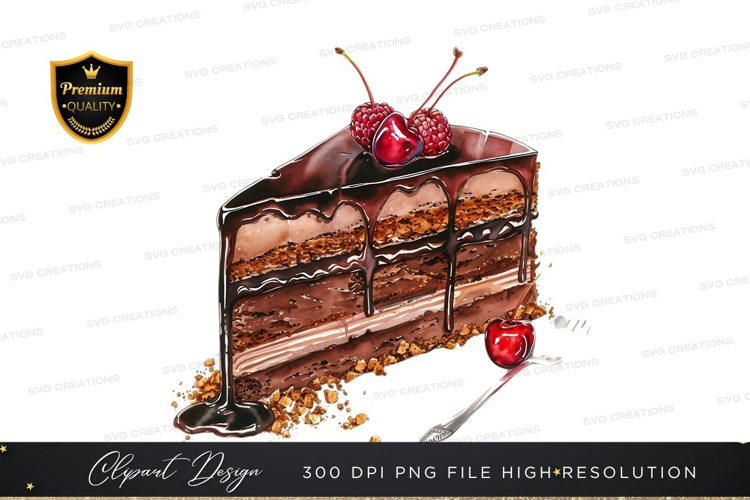 Delicious chocolate cake slice