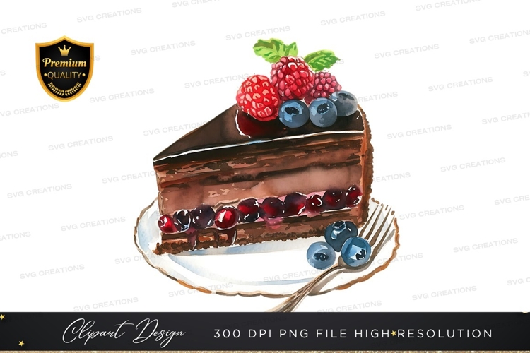 Delicious chocolate cake with berries