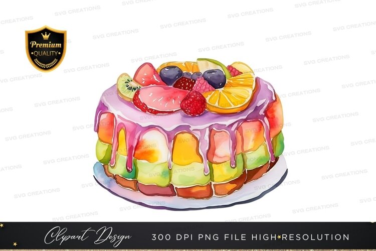 Delicious fruit topped cake example image 1
