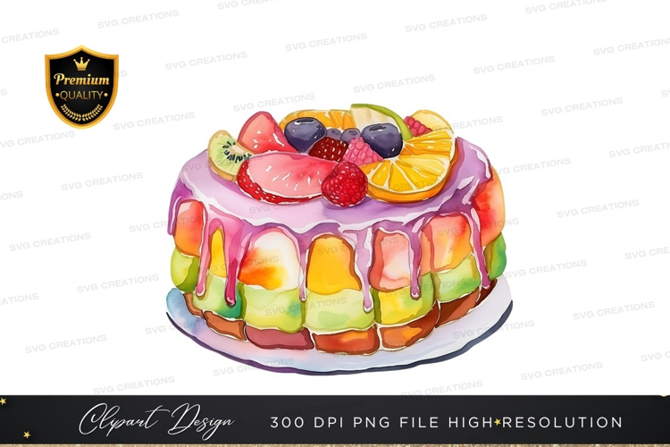 Delicious fruit topped cake