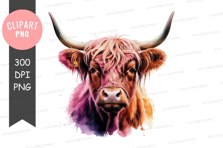 Vibrant highland cow