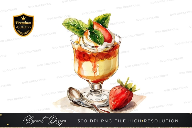 Strawberry dessert with basil
