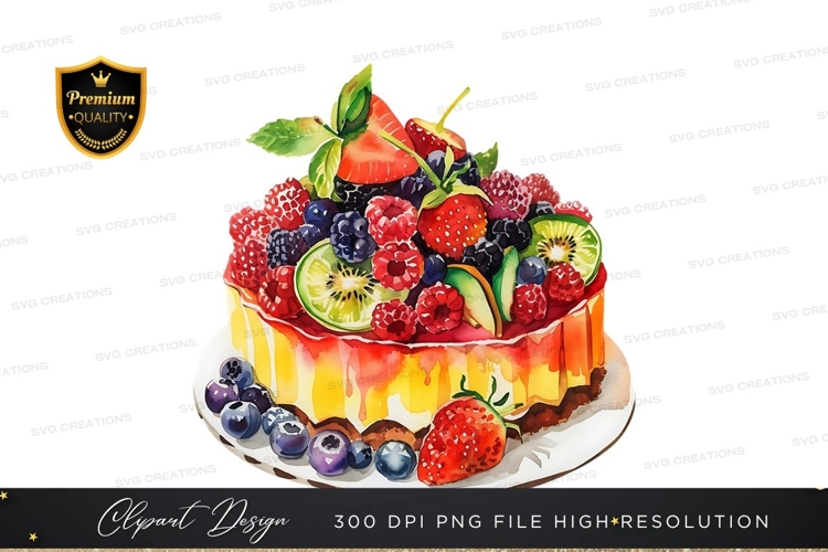 Delicious fruit topped cake