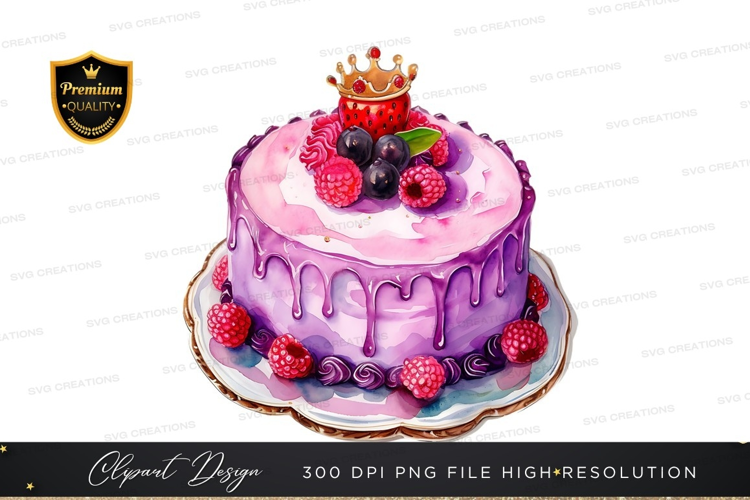 Elegant birthday cake with crown