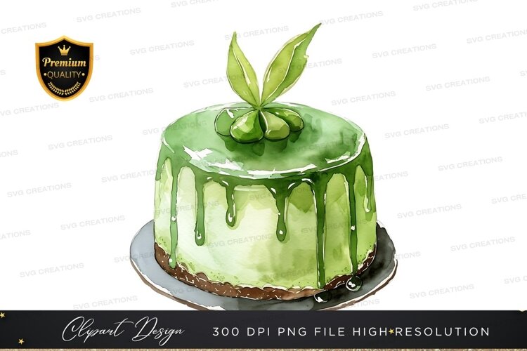 Green drizzle cake example image 1