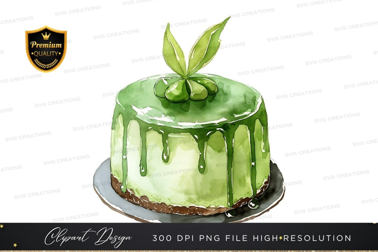 Green drizzle cake