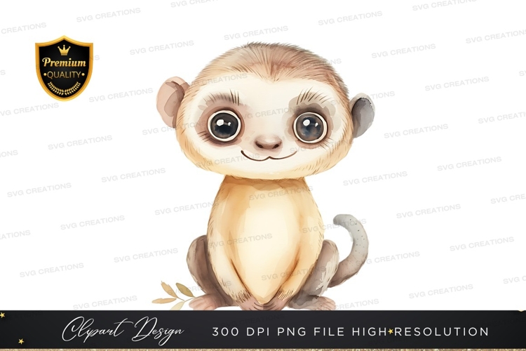 Cute baby monkey clipart png