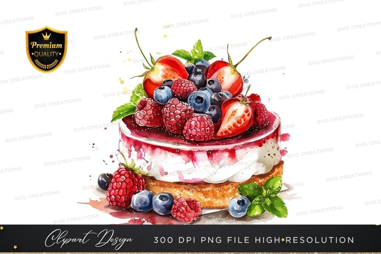 Delicious berry-topped cake