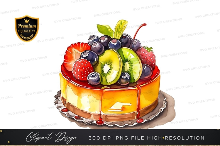 Delicious fruit topped cake