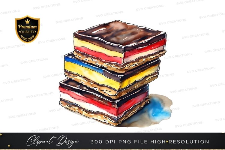Stack of colorful layered cakes example image 1