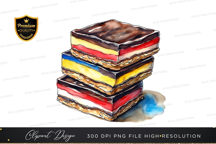 Stack of colorful layered cakes