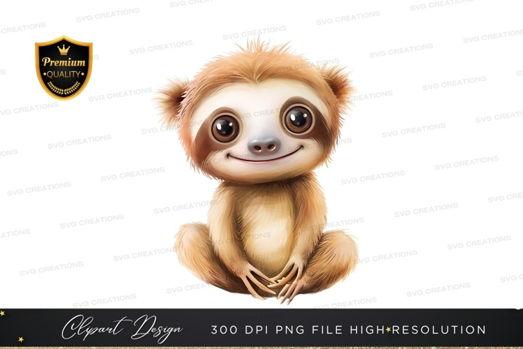 Cute Sloth Clipart Image 15