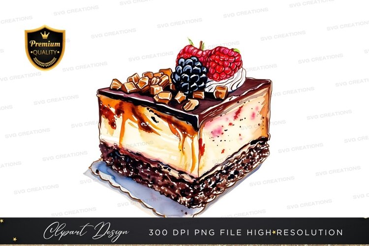 Delicious cheesecake with berries and caramel example image 1