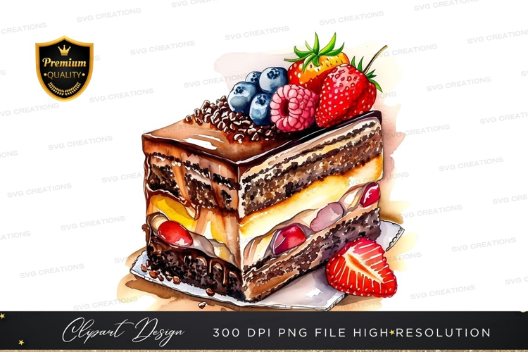 Delicious chocolate layer cake with fresh berries