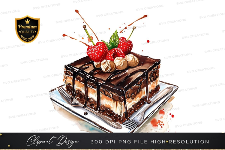 Delicious chocolate cake with berries