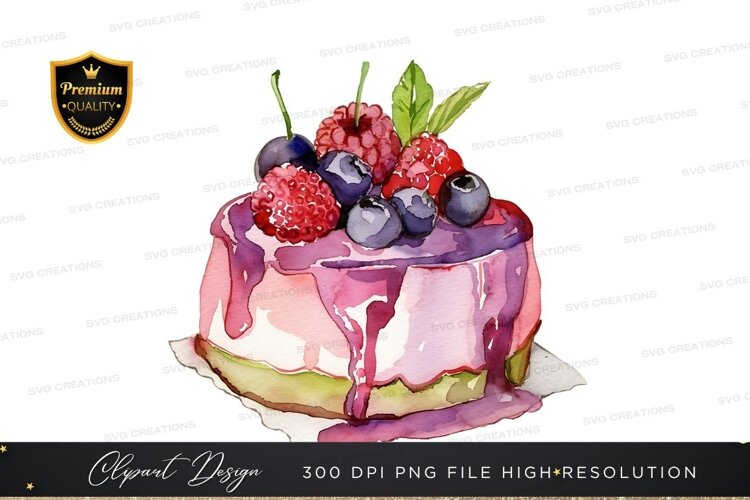 Delicious berry topped cake example image 1
