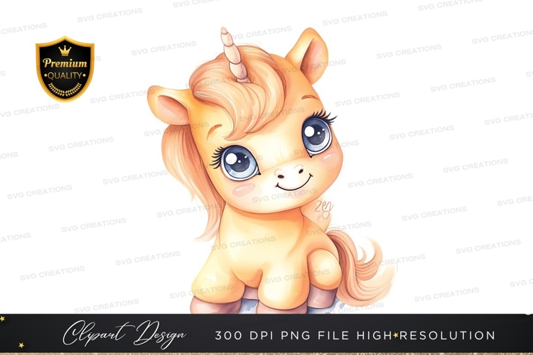 Cute Unicorn Clipart Image 8