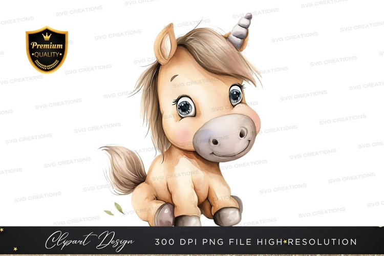 Cute Unicorn Clipart Image 7