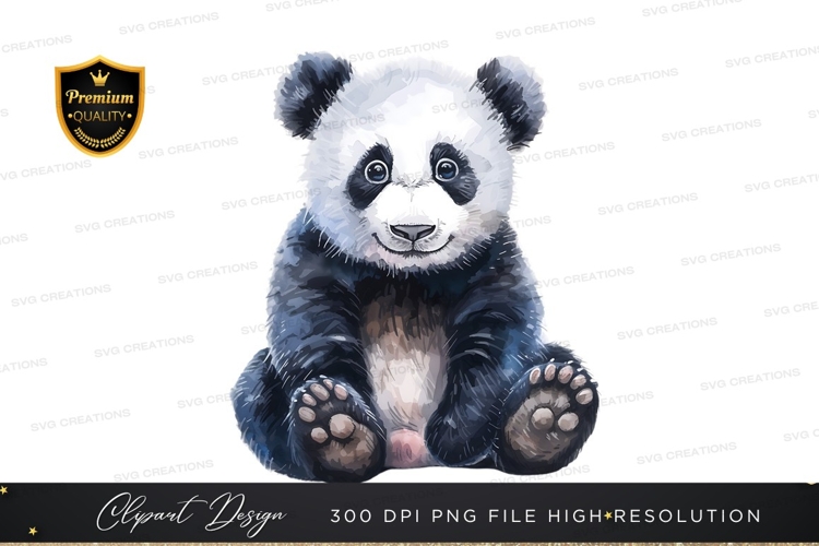 Cute panda clipart png