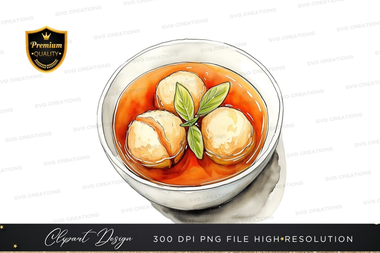 Delicious dumplings in broth