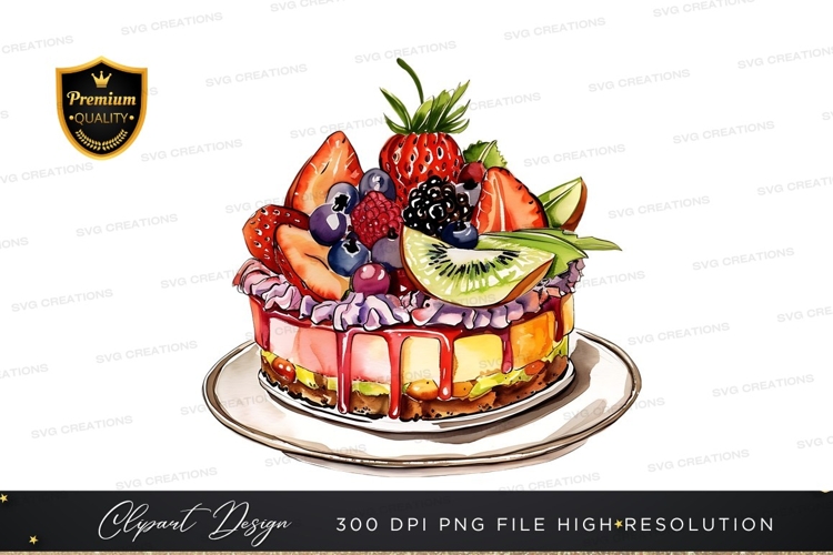 Delicious fruit topped cake