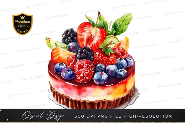 Delicious fruit topped cake example image 1