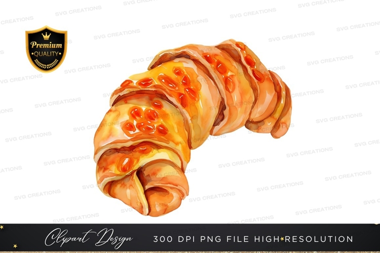 Delicious croissant with jam
