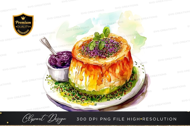 Delicious flambéed cheese with berry topping