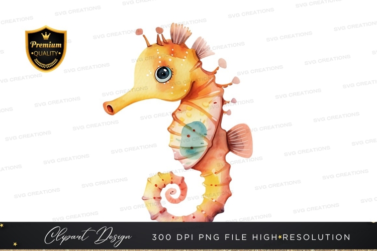 Cute seahorse clipart png