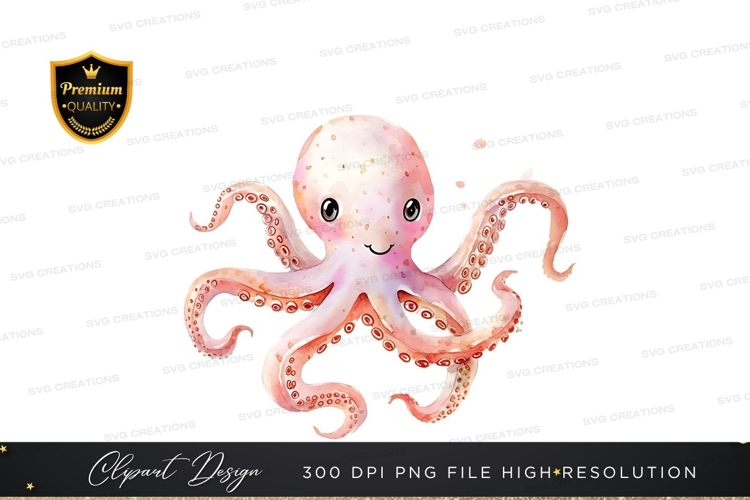 Cute octopus clipart png