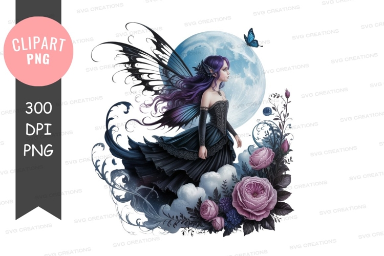 Mystical fairy under the moonlight