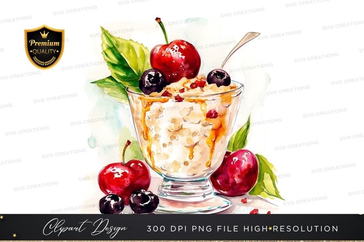 Delicious fruit topped ice cream example image 1