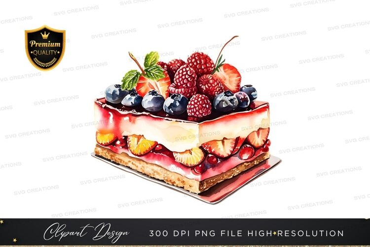 Delicious fruit topped cake example image 1