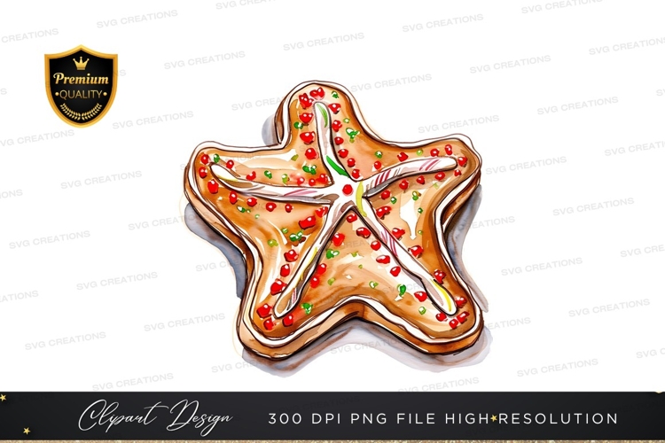 Decorated star-shaped cookie