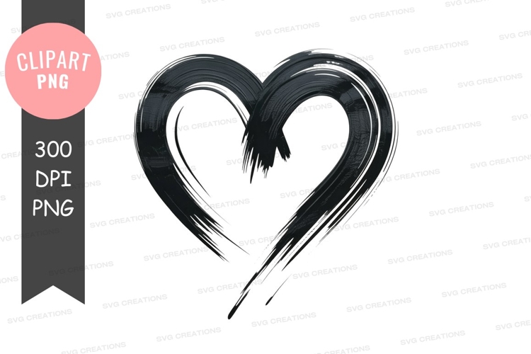 Abstract brush stroke heart