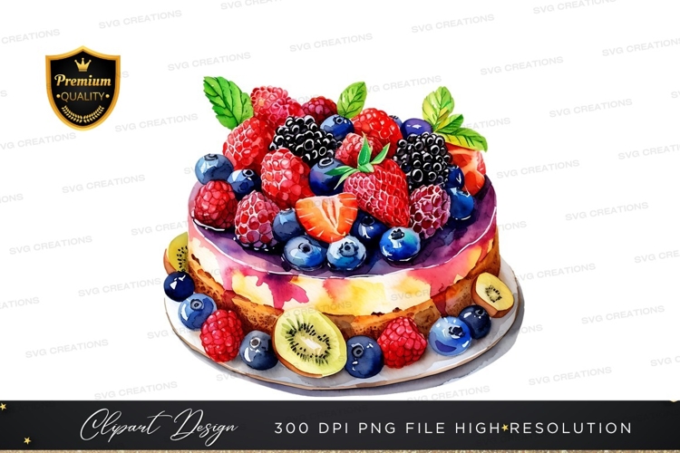 Delicious fruit topped cake