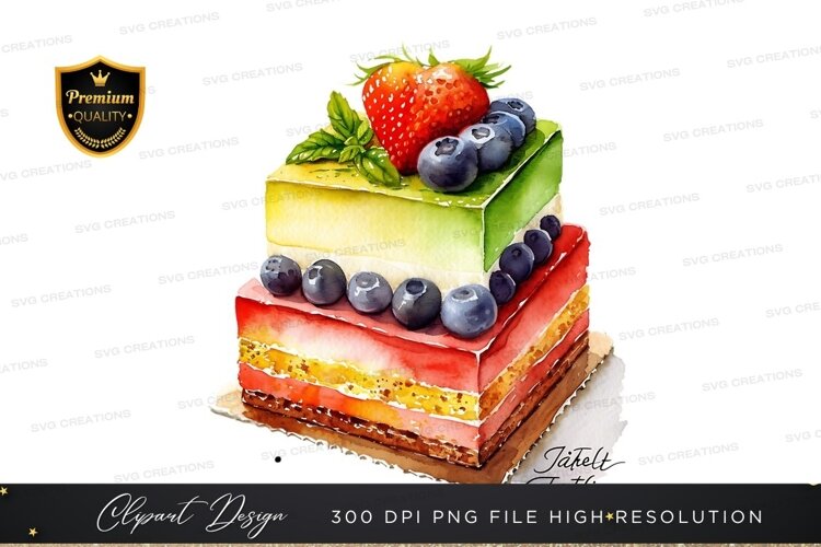 Delicious layered cake with berries example image 1