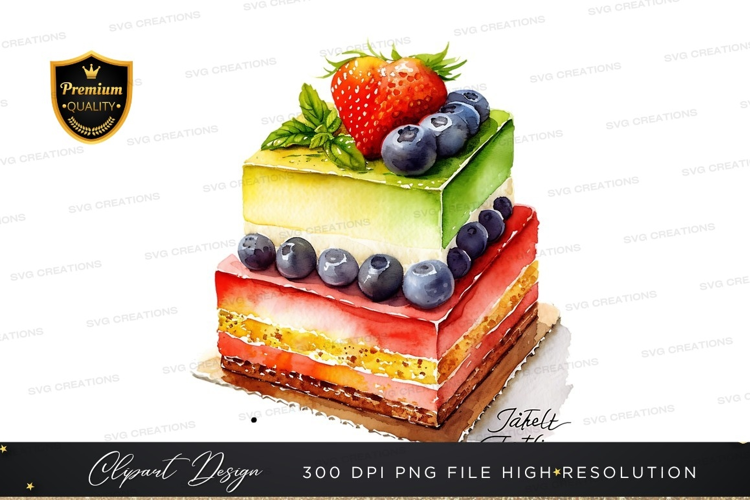 Delicious layered cake with berries