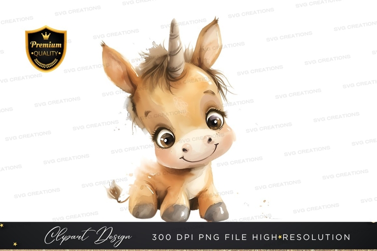 Cute Unicorn Clipart Image 21