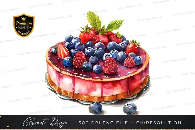 Delicious berry topped cake example image 1