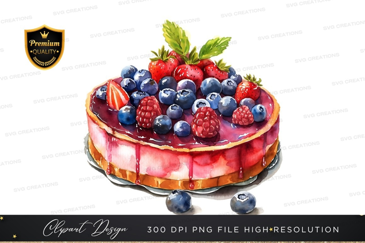 Delicious berry topped cake
