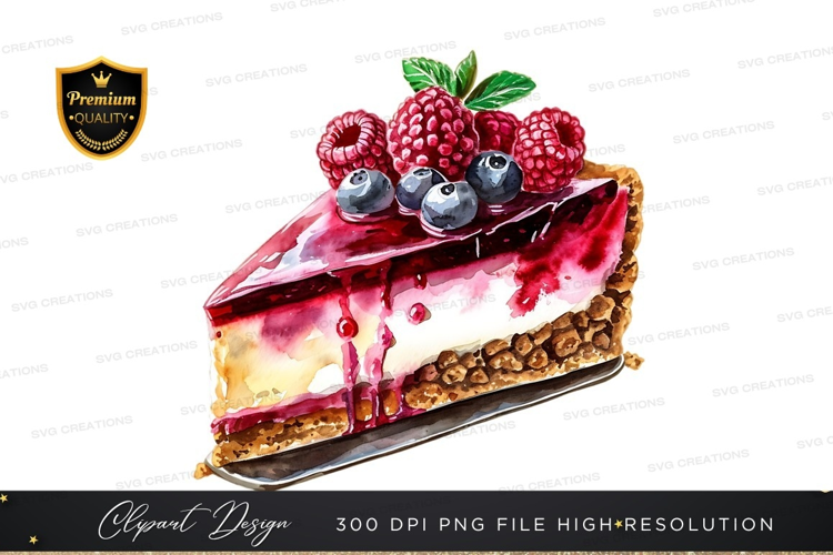 Delicious berry cheesecake slice