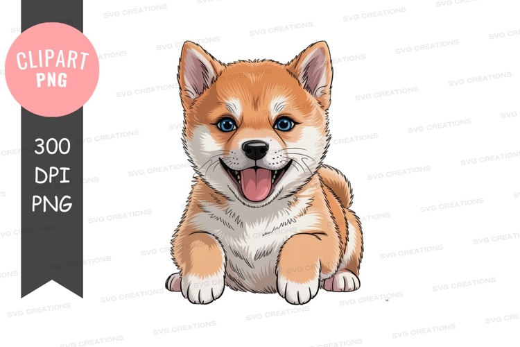 Happy shiba inu puppy clipart png